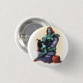 Halloween Pinup Girl Button (Voorkant /achterkant)