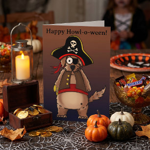 Halloween Piraat Hond Griezelig Seizoen Trick or T Kaart