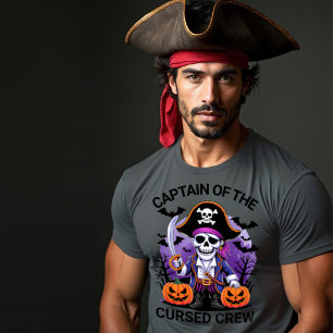 Halloween Piraat Kapitein van de Vervloekte Bemann T-shirt