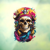 Halloween piraat schedel raamsticker (Vel 3)