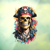 Halloween piraat schedel raamsticker (Vel 3)