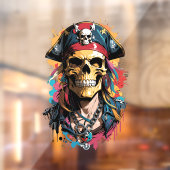 Halloween piraat schedel raamsticker (Vel 2)