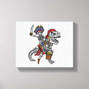Halloween Pirate Dinosaur Skeleton Canvas Afdruk