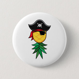 Halloween Pirate ondersteboven ananassenwingers Li Ronde Button 5,7 Cm