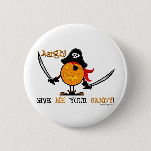Halloween Pirate Pumpkin Ronde Button 5,7 Cm (Voorkant)