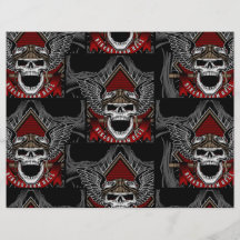 Halloween Pirate Skull Scrapbook Paper