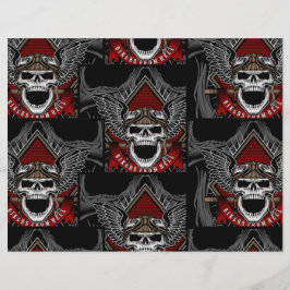 Halloween Pirate Skull Scrapbook Paper