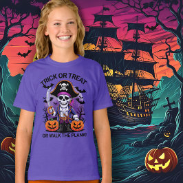 Halloween Pirate Trick or Treat or Walk the Plank T-shirt