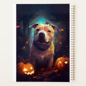 Halloween Pitbull avec citrouilles effrayant (Dos)