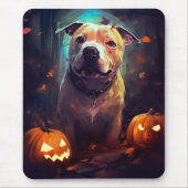 Halloween Pitbull met pompoenen eng Muismat (Voorkant)
