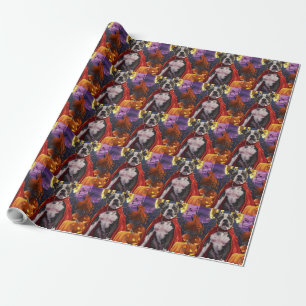 Halloween Pitbull Vampier Pompoenen Griezelen Cadeaupapier