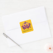 Halloween, Pixelart, Pixel Art, Pumpkin Halloween Vierkante Sticker (Envelop)