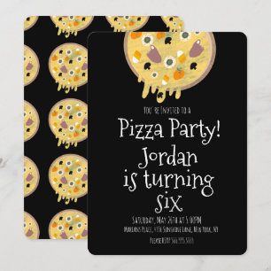 Halloween Pizza Feestje Ekelige Toppings Verjaarda Kaart