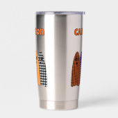 Halloween Plaid Gingham Ghosts Geïsoleerde Drinkbeker (Links)