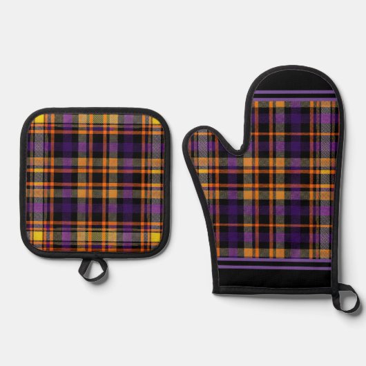 Halloween Plaid Oven Mitt & Pot Holder Set (Voorkant)