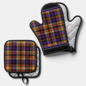Halloween Plaid Oven Mitt & Pot Holder Set (Voorkant / Achterkant)