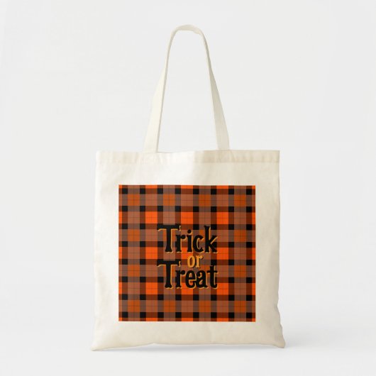 Halloween Plaid Trick or treat Tote Bag (Voorkant)