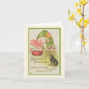 Hallowe'en Plezier Appels Vissen Vintage Kaart