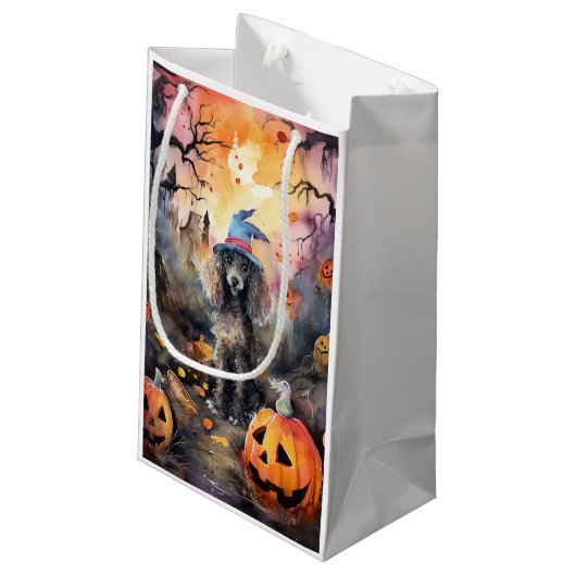 Halloween poel met pompoenen eng klein cadeauzakje (Achterkant Gekanteld)