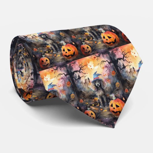 Halloween poel met pompoenen eng stropdas (Opgerold)