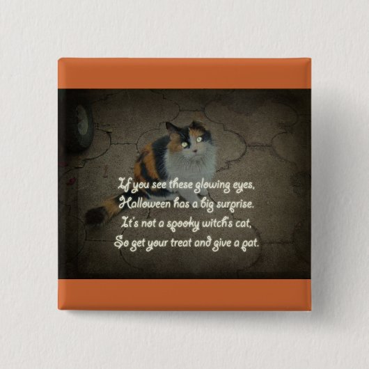 Halloween Poem - Calico Cat Vierkante Button 5,1 Cm (Voorkant)