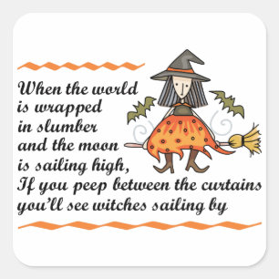 Halloween Poem Vierkante Sticker