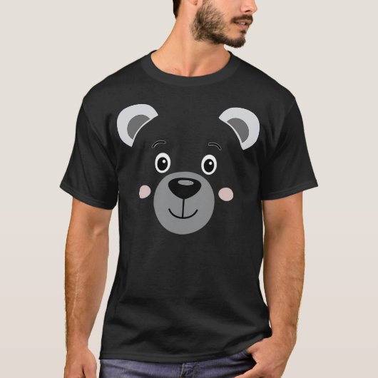Halloween Polar Bear Face Tshirt Costume Kids Cute (Devant)