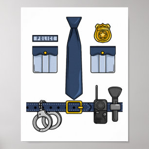 Halloween Policeman Costume Halloween Politieburea Poster