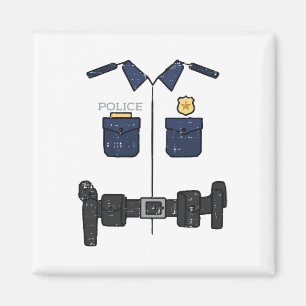 Halloween politieagent kostuum Cop Boys Kinder Man Magneet