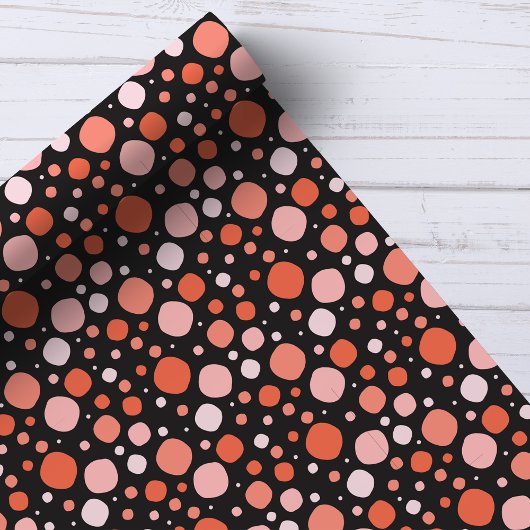 Halloween Polka Dots in Roze, Sinaasappel en Zwart Cadeaupapier