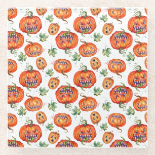 Halloween pomkin-Sierkussen, eng en glimlachend Glazen Onderzetter