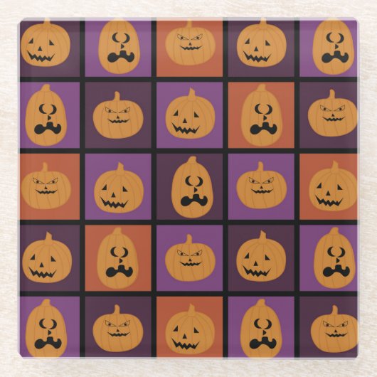 Halloween pomkins glazen onderzetter (Voorkant)