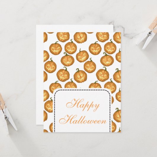 Halloween pomkins kaart (Voorkant / Achterkant in situ)