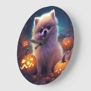 Halloween Pommeren met pompoenen eng Grote Klok