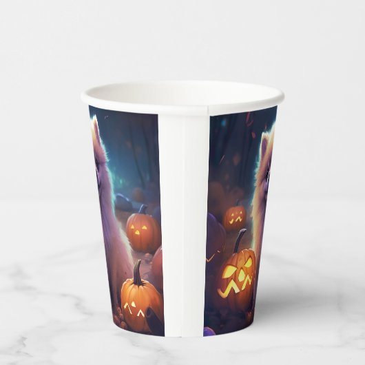 Halloween Pommeren met pompoenen eng Papieren Bekers (Rechts)