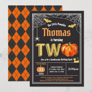 Halloween pompoen 2e verjaardag Zwarte gouden fees Kaart
