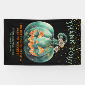 Halloween Pompoen Bedankt Spandoek (Horizontaal)