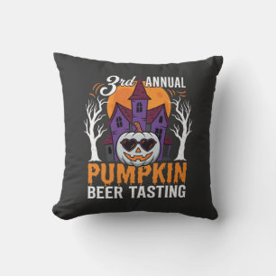 Halloween Pompoen Bier Proeverij Spokenhuis Kussen