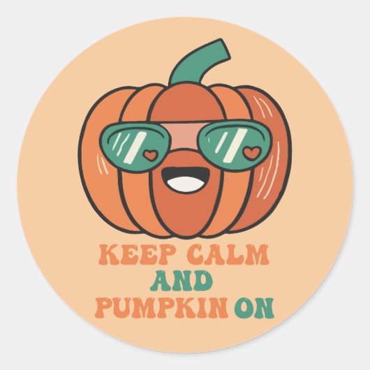 Halloween pompoen Blijf kalm Ronde Sticker (Voorkant)