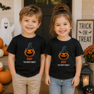 Halloween Pompoen “BOO!” – Persoonlijke Naam Kinder Shirts