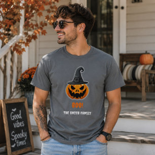 Halloween Pompoen “BOO!” – Persoonlijke Naam T-shirt