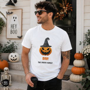 Halloween Pompoen “BOO!” – Persoonlijke Naam T-shirt