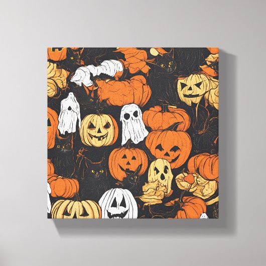 Halloween Pompoen Canvas Afdruk (Voorkant)
