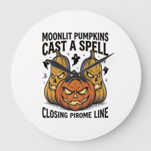Halloween Pompoen Citaat Maanlicht Jack O Lantern  Grote Klok