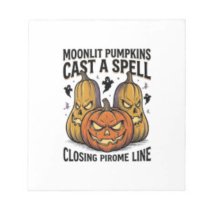 Halloween Pompoen Citaat Maanlicht Jack O Lantern Notitieblok