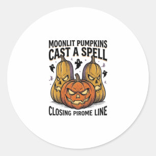 Halloween Pompoen Citaat Maanlicht Jack O Lantern  Ronde Sticker