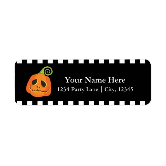 Halloween Pompoen Cute Whimsical Uitnodiging Etiket (Voorkant)
