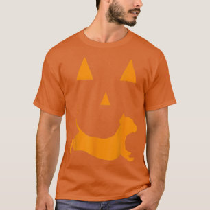 Halloween Pompoen Dachshund Jackolantern Kostuum T-shirt