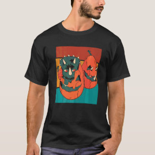 Halloween Pompoen Dinosaurus Triceratops T-shirt