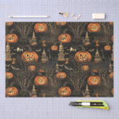 Halloween pompoen donker tissuepapier (Craft)